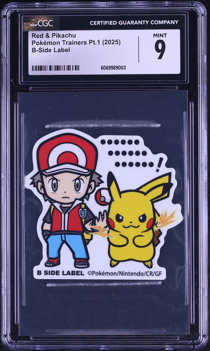 2025 Pokemon Japanese Trainers Pt.1 B-Side Label Red & Pikachu CGC