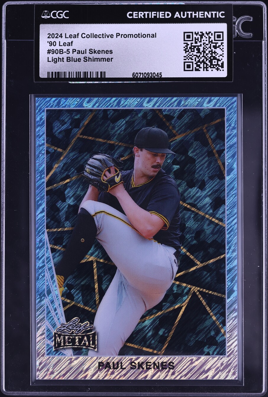2024 Leaf Collective '90 Leaf Light Blue Shimmer Paul Skenes ROOKIE CGC AUTH