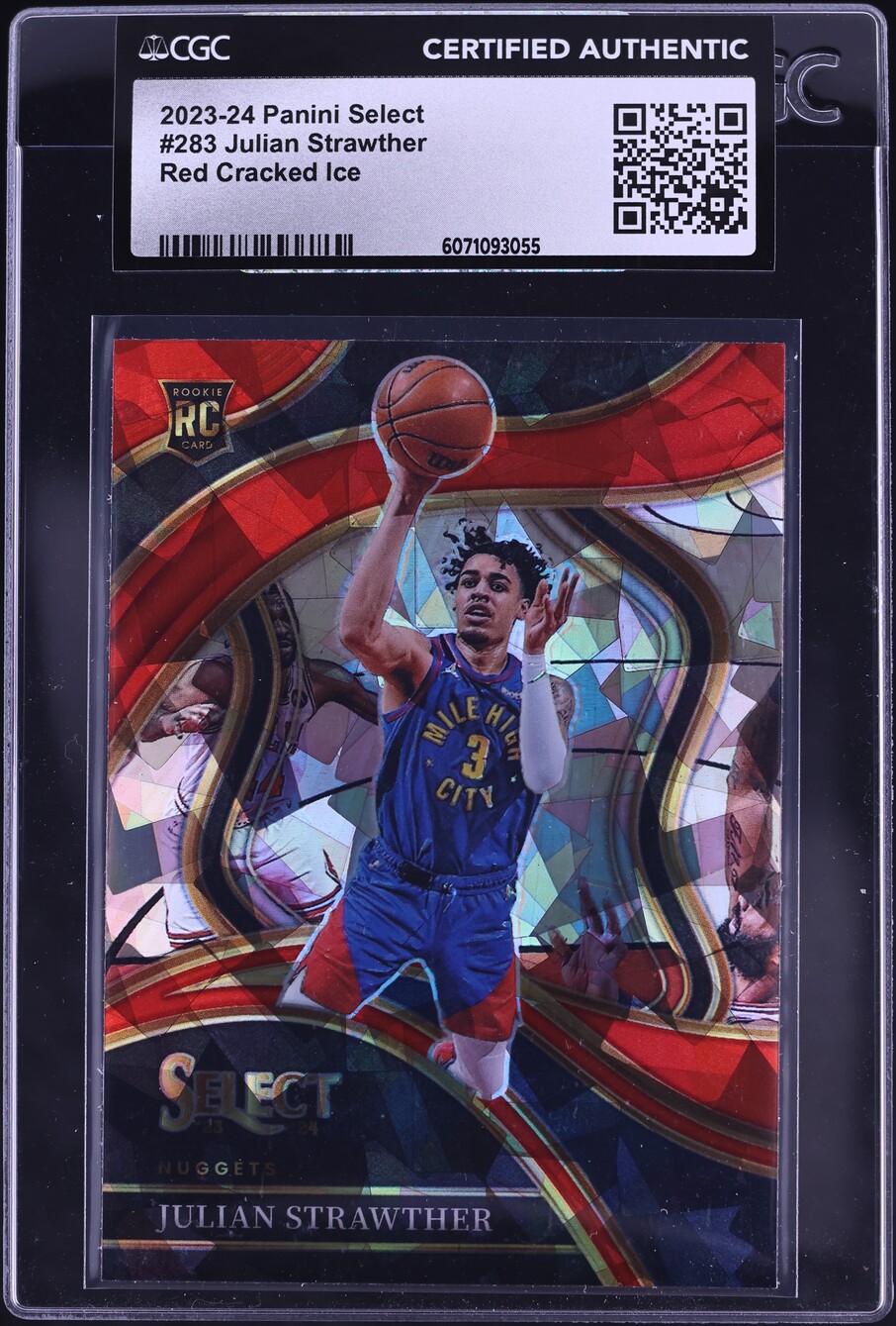 2023 Select Courtside Red Cracked Ice Julian Strawther ROOKIE #283 CGC AUTH
