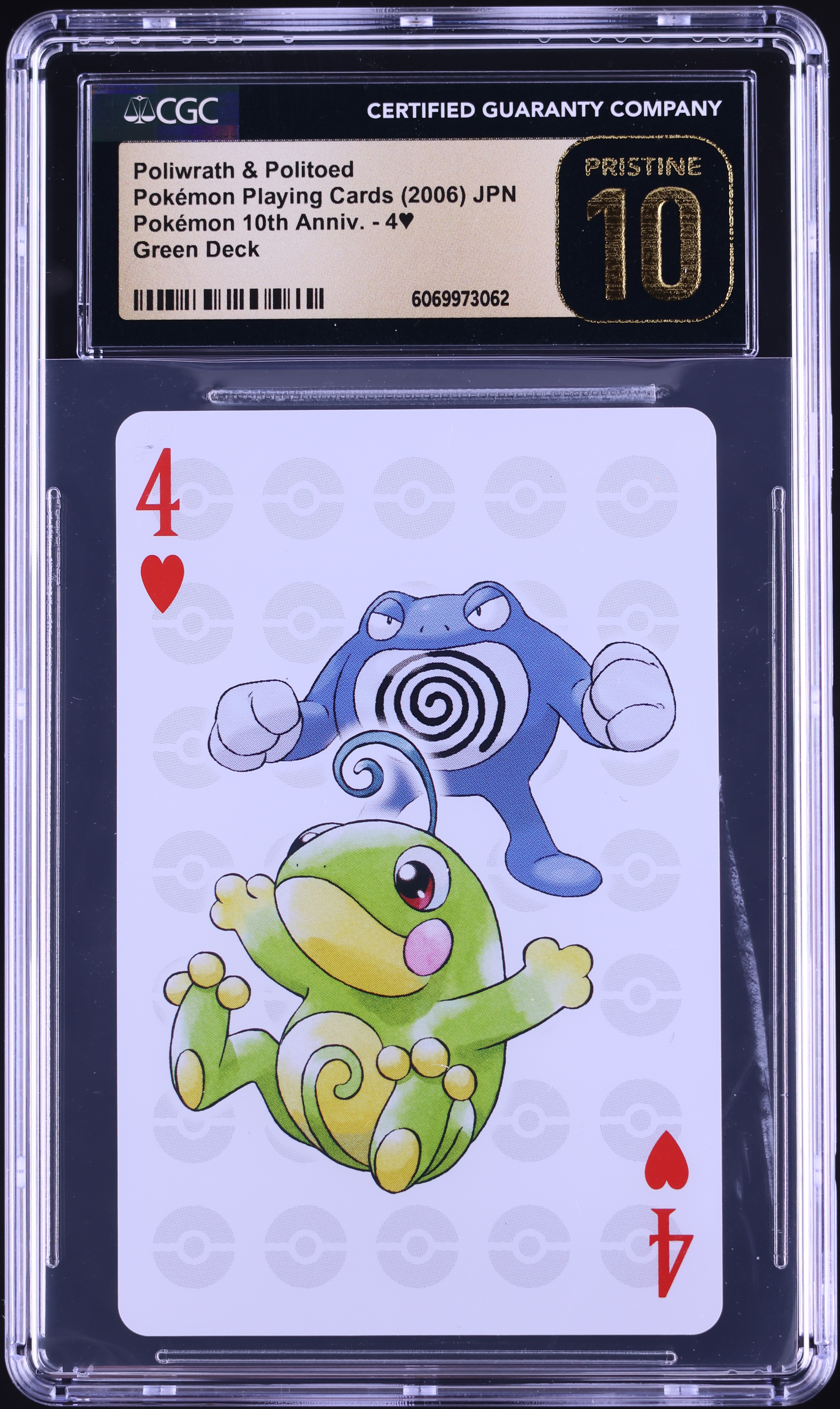 2006 Pokemon Japanese Playing Card 10th Anniv. Green Poliwrath & Politoed  CGC 10 on Fanatics Collect