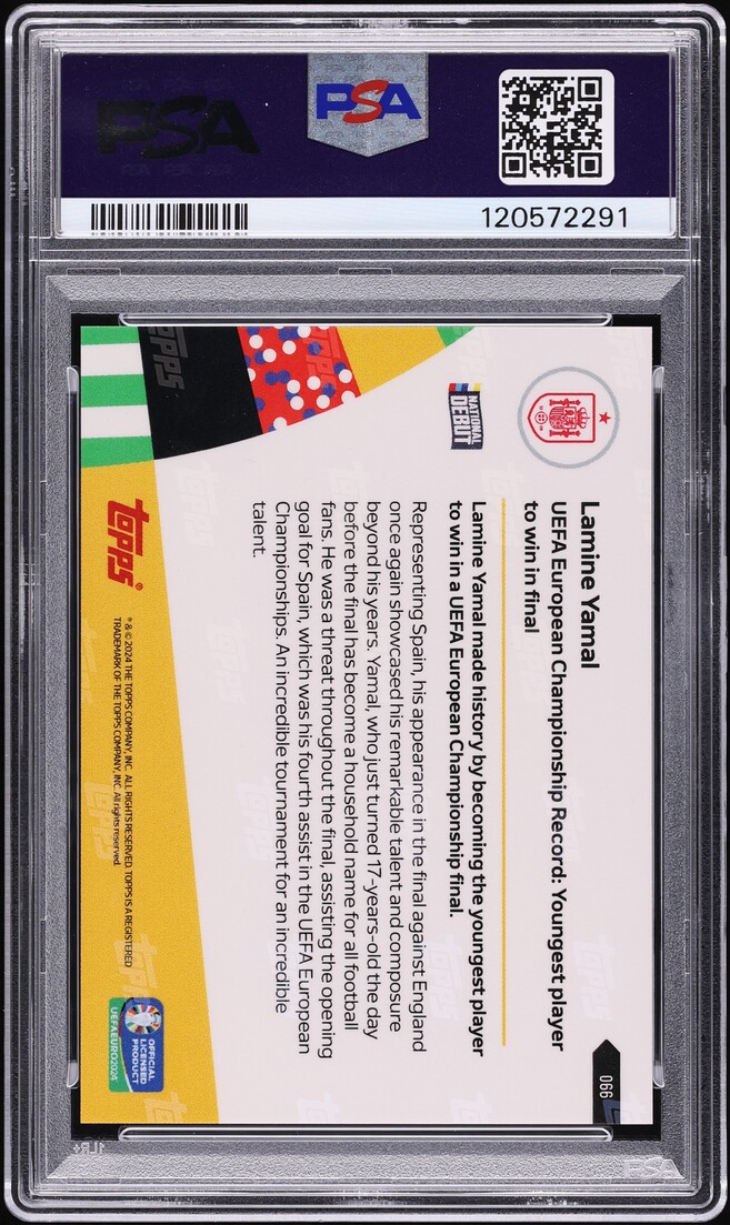 2024 Topps Now UEFA Euro Lamine Yamal ROOKIE #66 PSA 10 GEM MINT