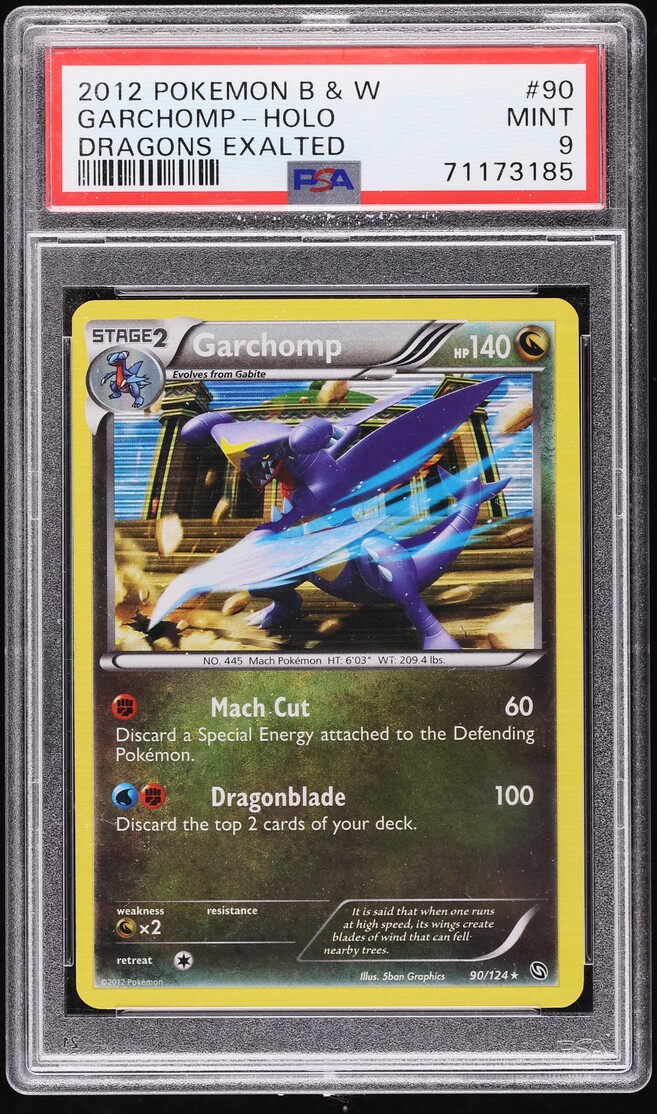 2012 Pokemon Black & White Dragons Exalted Holo Garchomp #90 PSA 9 MINT on Fanatics Collect 2012 Pokemon Black & White Dragons Exalted Holo Garchomp #90 PSA 9 MINT on Fanatics Collect