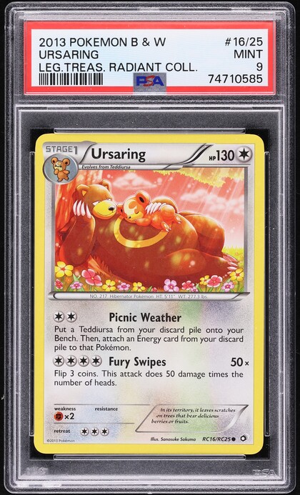 2013 Pokemon BW Legendary Treasures Radiant Collection Ursaring #RC16 PSA 9  MINT on Fanatics Collect