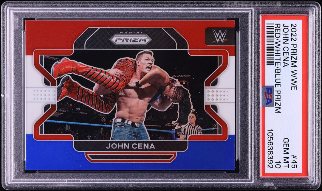 2022 Panini Prizm WWE Red White Blue John Cena #45 PSA 10 GEM MINT