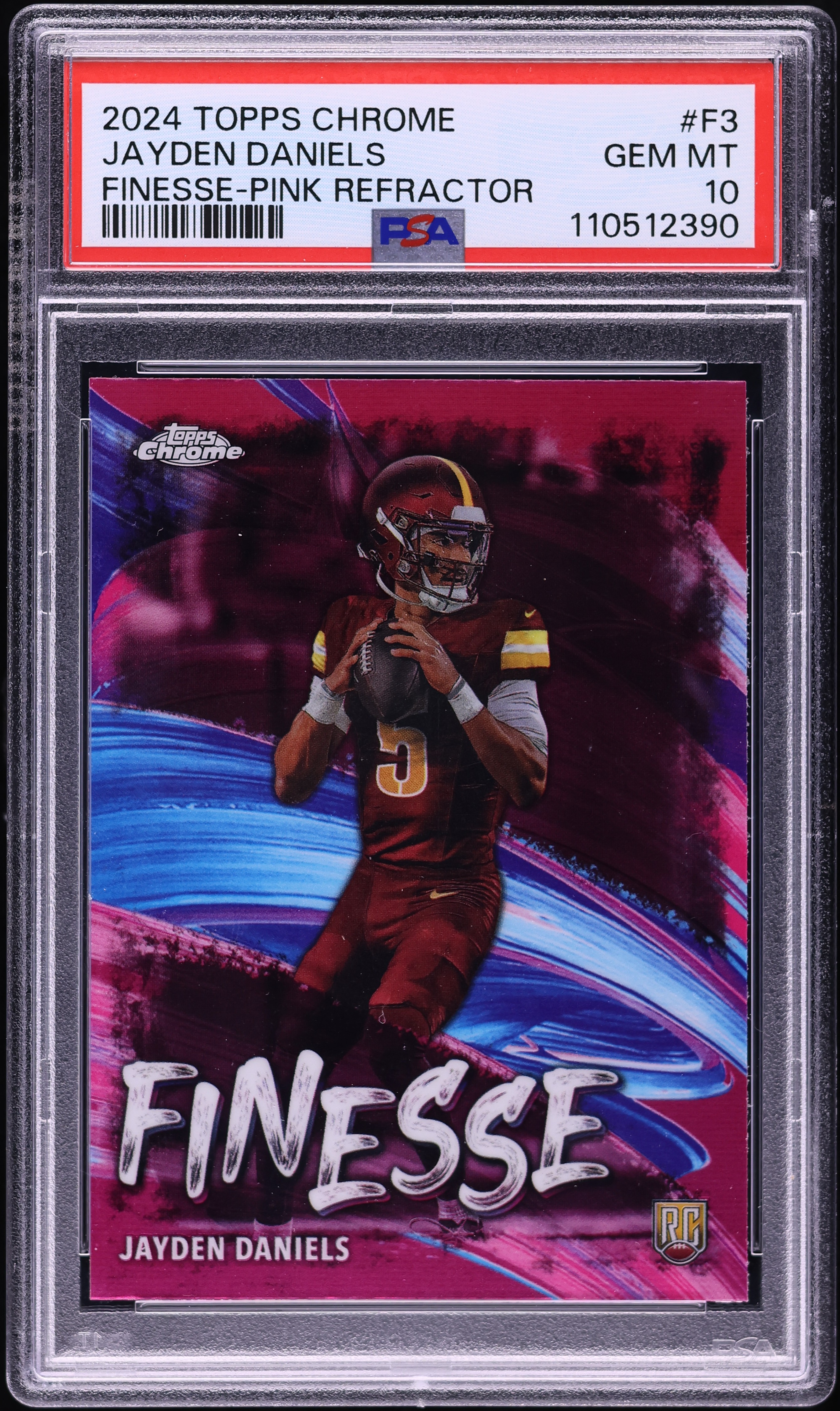 2024 Topps Chrome Finesse Pink Refractor Jayden Daniels ROOKIE #F3