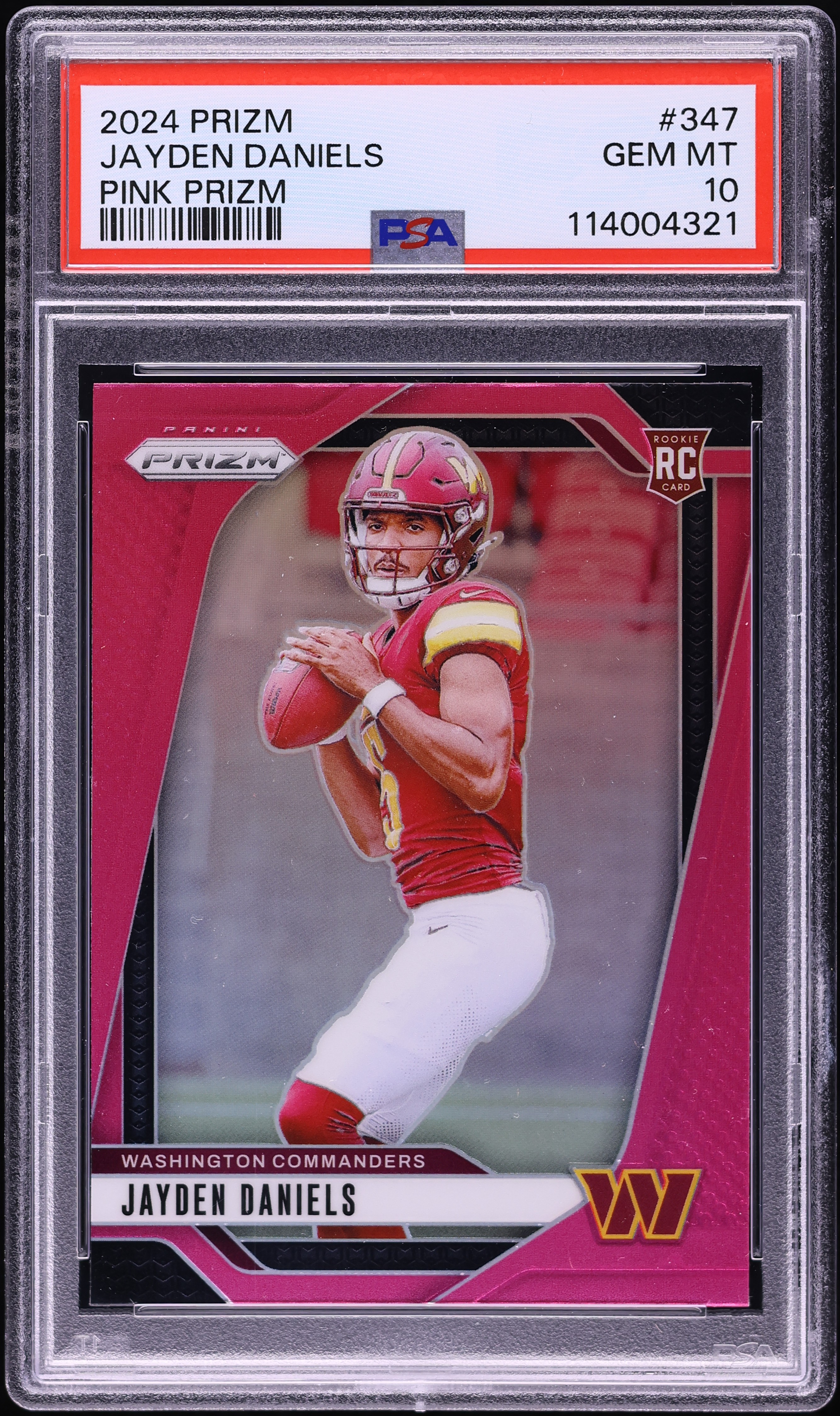 2024 Panini Prizm Pink Jayden Daniels ROOKIE #347 PSA 10 GEM MINT