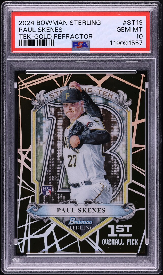 St19 Gold 2024 Bowman Sterling Tek Gold Ref Paul Skenes ROOKIE /50 #ST19 PSA 10 ...