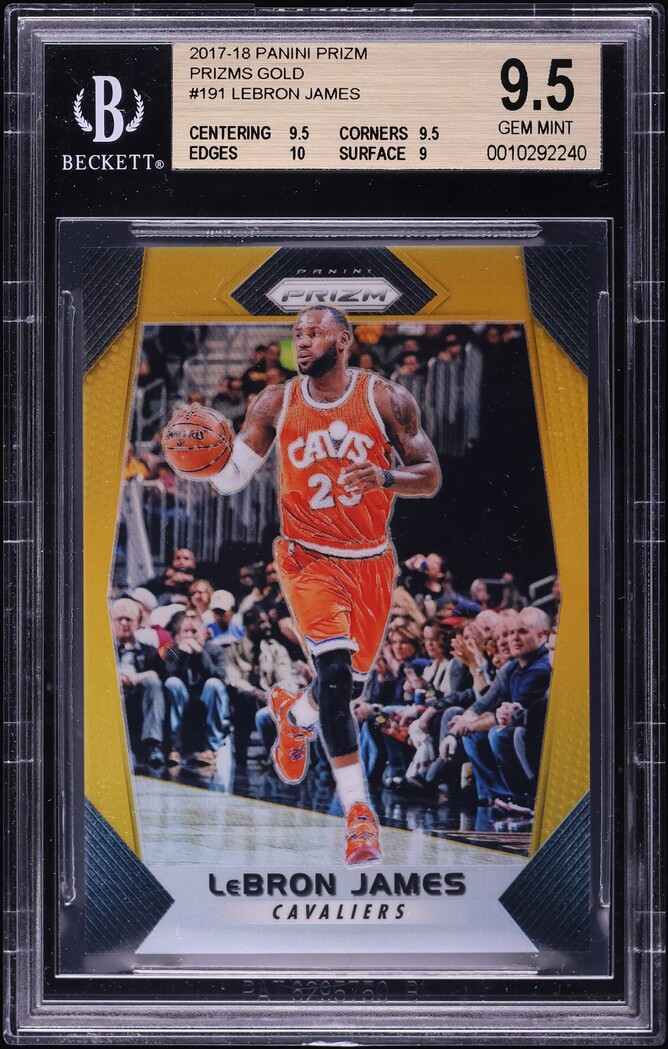 2017 Panini Prizm Gold LeBron James /10 #191 BGS 9.5 GEM MINT