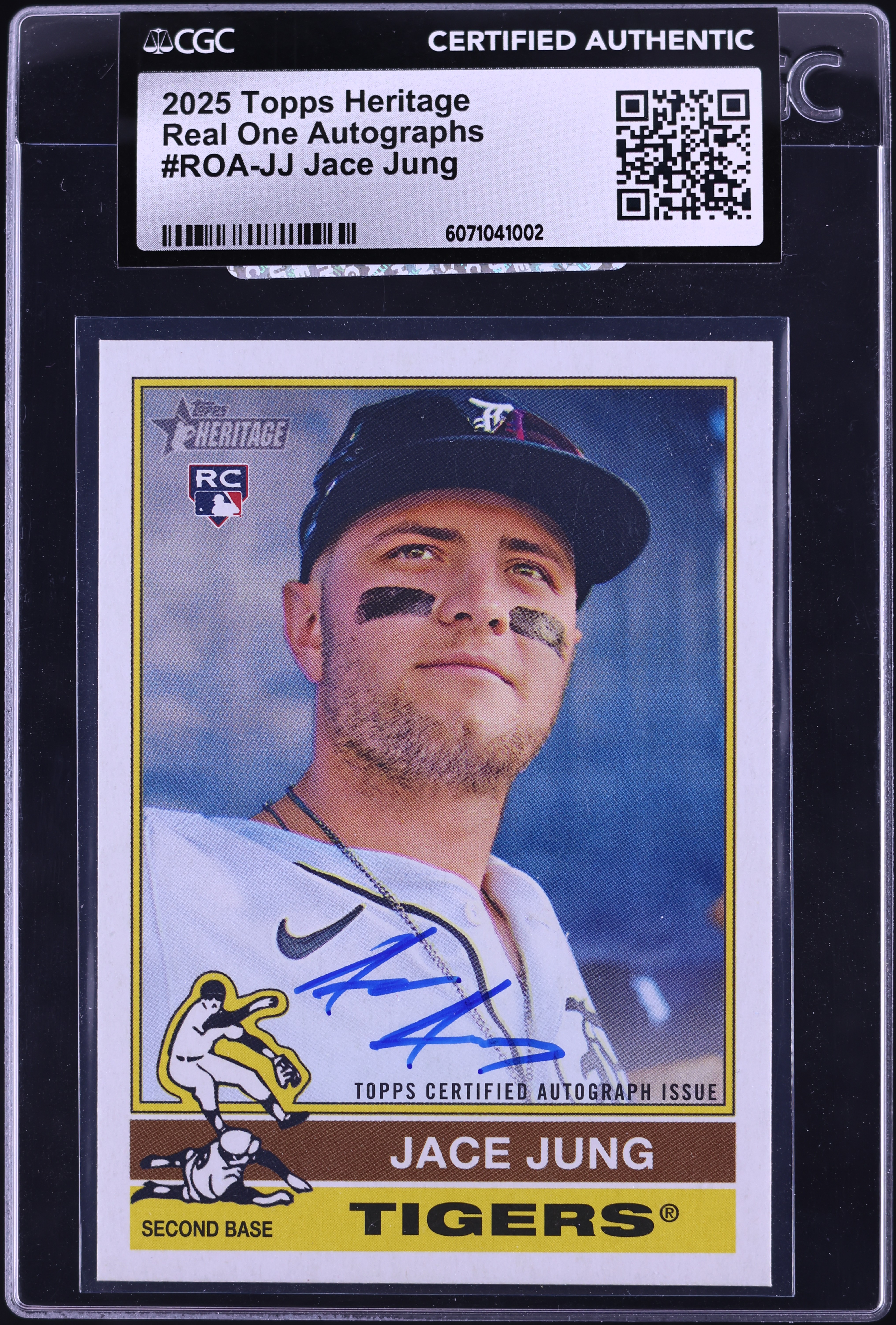 2025 Topps Heritage Real One Jace Jung ROOKIE AUTO #ROA-JJ CGC