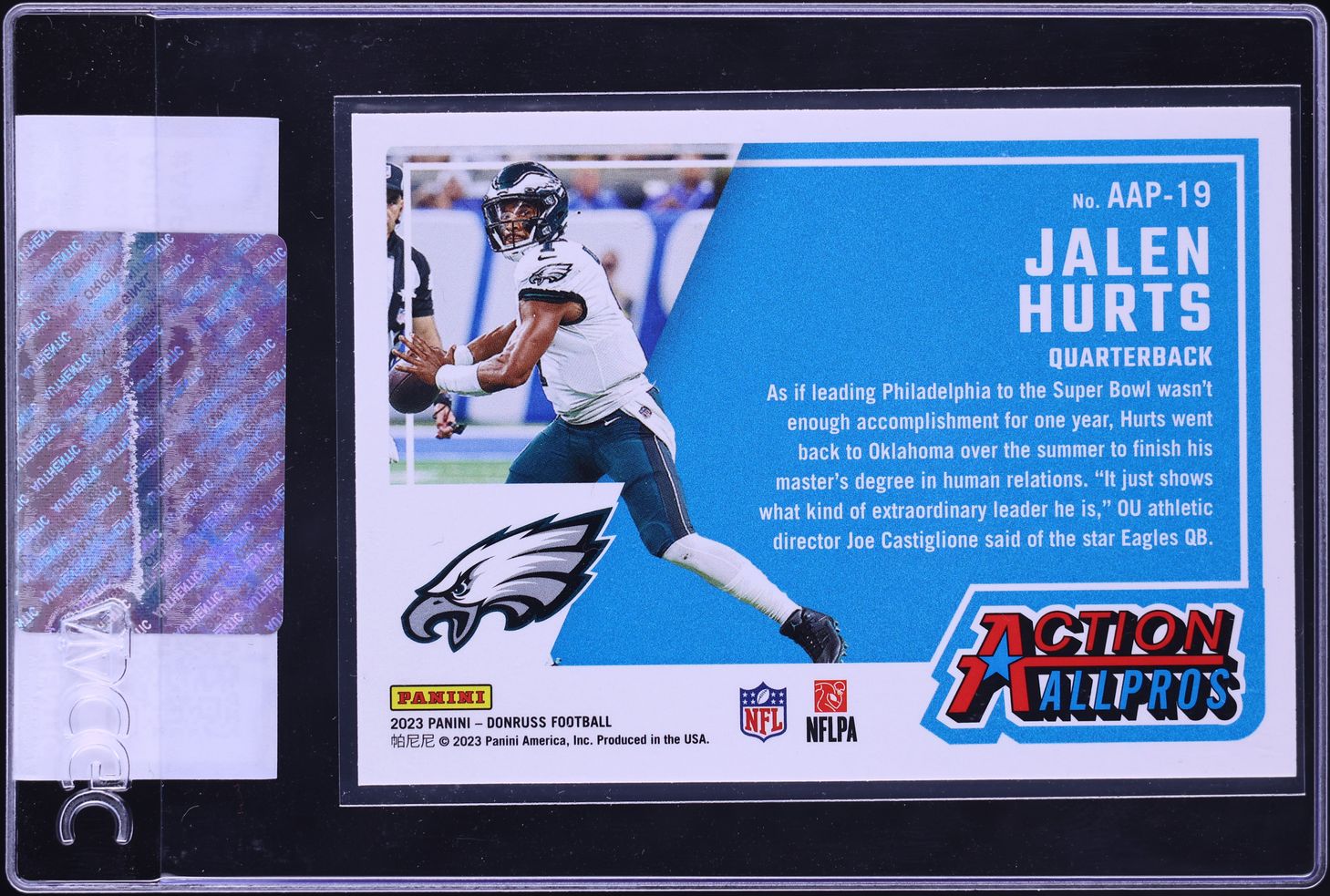 2023 Donruss Action All Pros Jalen Hurts #AAP-19 CGC AUTH