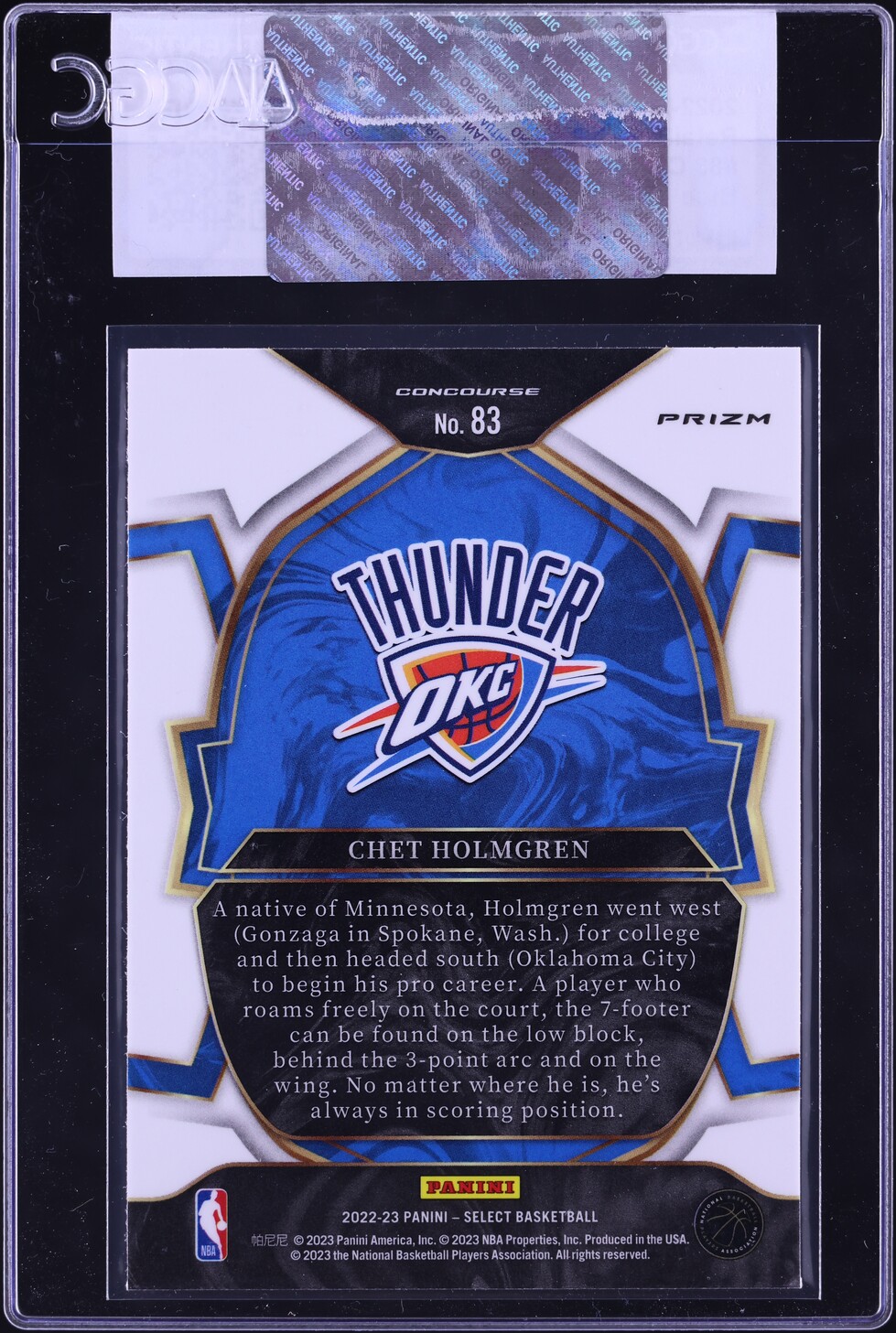 2022 Select Concourse Retail Blue Chet Holmgren ROOKIE #83 CGC AUTH