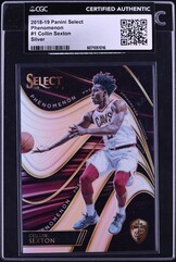 2018 Select Phenomenon Silver Collin Sexton ROOKIE /99 #1 CGC AUTH