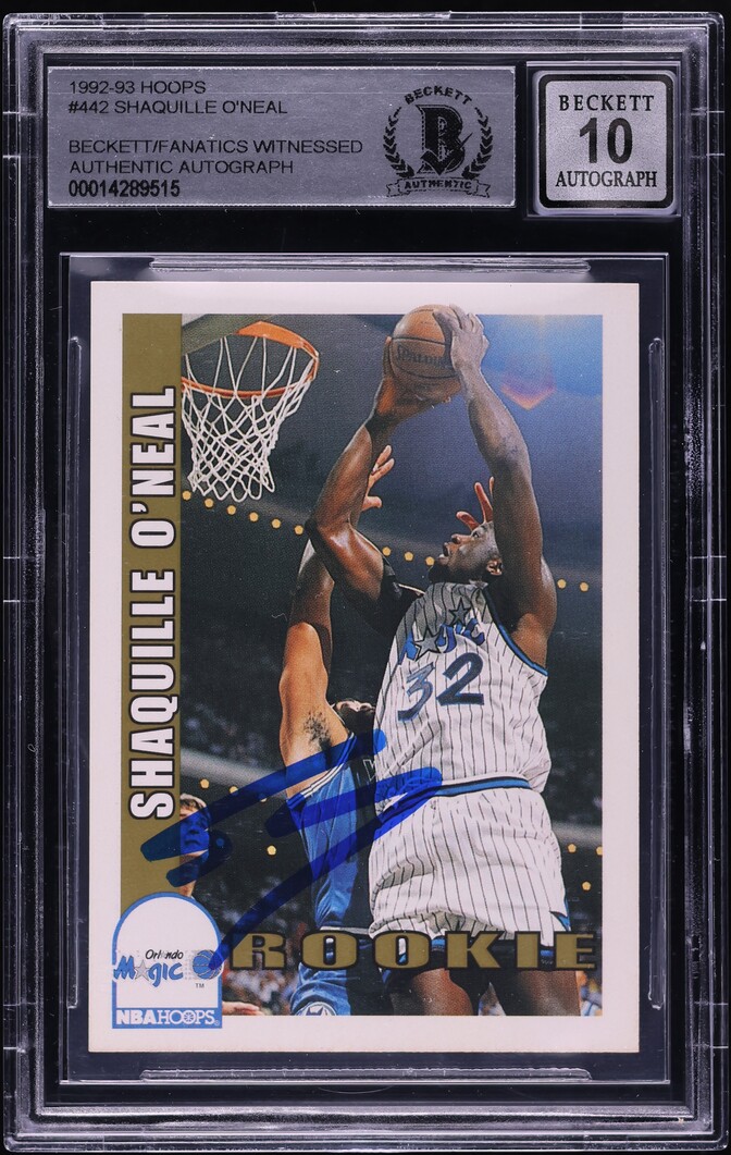 1992 Hoops Shaquille O'Neal ROOKIE AUTO #442 BGS AUTH