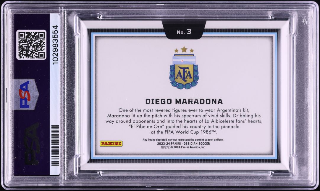 2023 Panini Obsidian Black Colorblast Diego Maradona #3 PSA 9 MINT