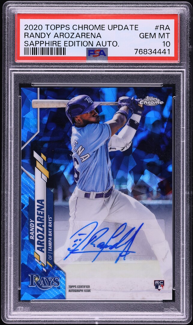 2020 Topps Chrome Update Sapphire Randy Arozarena ROOKIE AUTO #RA