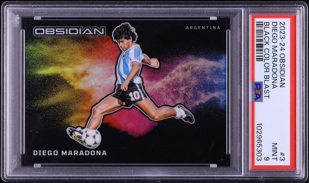 2023 Panini Obsidian Black Colorblast Diego Maradona #3 PSA 9 MINT