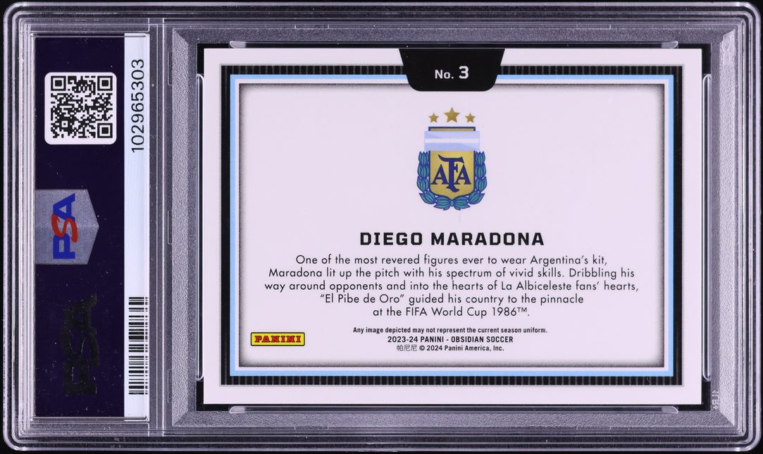 2023 Panini Obsidian Black Colorblast Diego Maradona #3 PSA 9 MINT