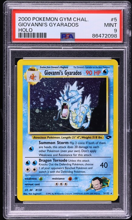 2000 Pokemon Gym Challenge Holo Giovanni's Gyarados #5 PSA 9 MINT