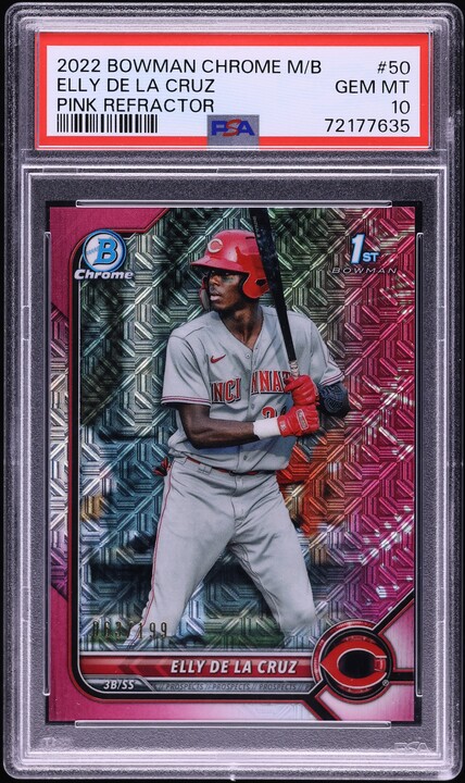 2022 Bowman Chrome Mega Box Pink Refractor Elly De La Cruz