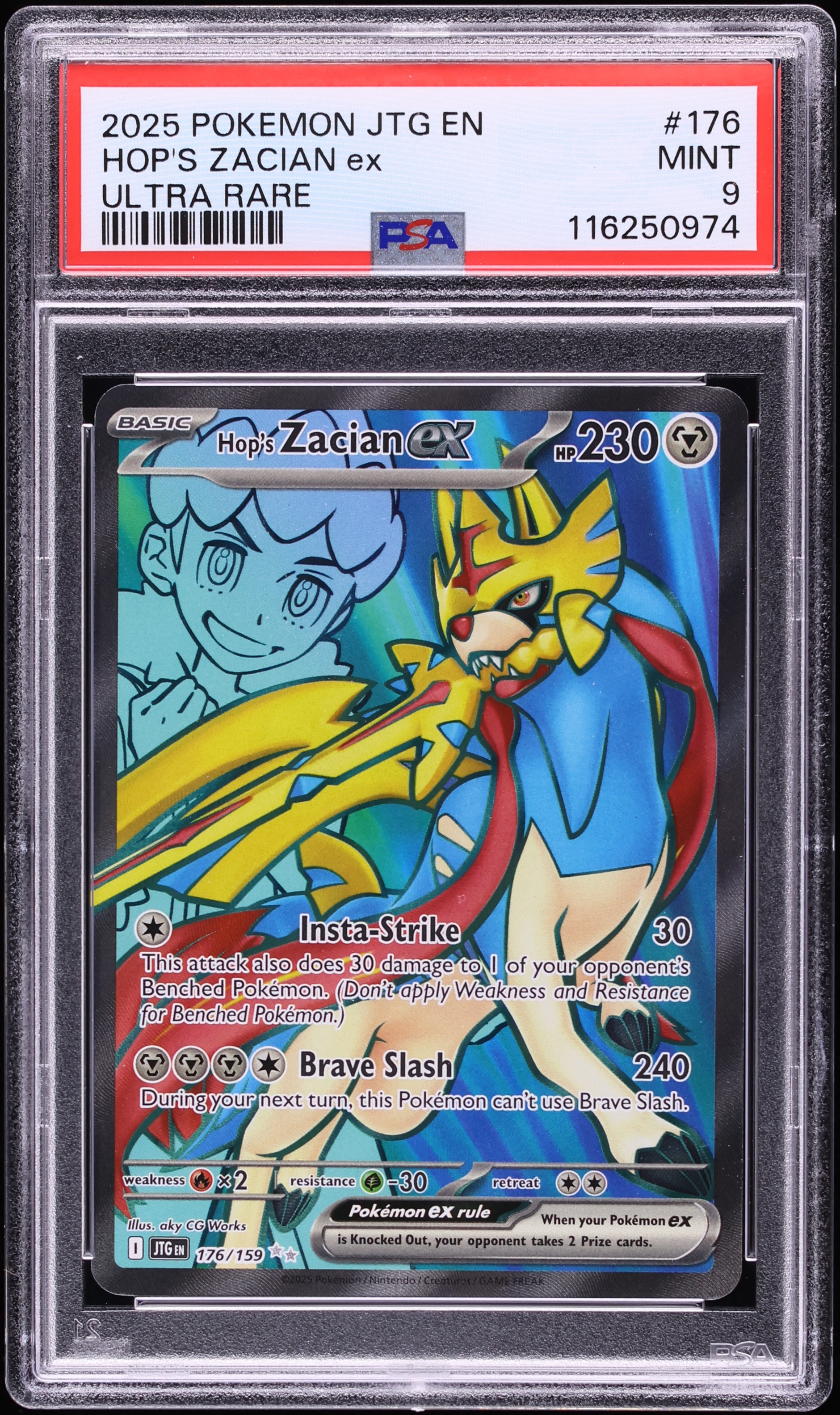 2025 Pokemon SV Journey Together Full Art Hop's Zacian ex #176 PSA