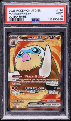 2025 Pokemon SV Journey Together Full Art Mamoswine ex #174 PSA 9