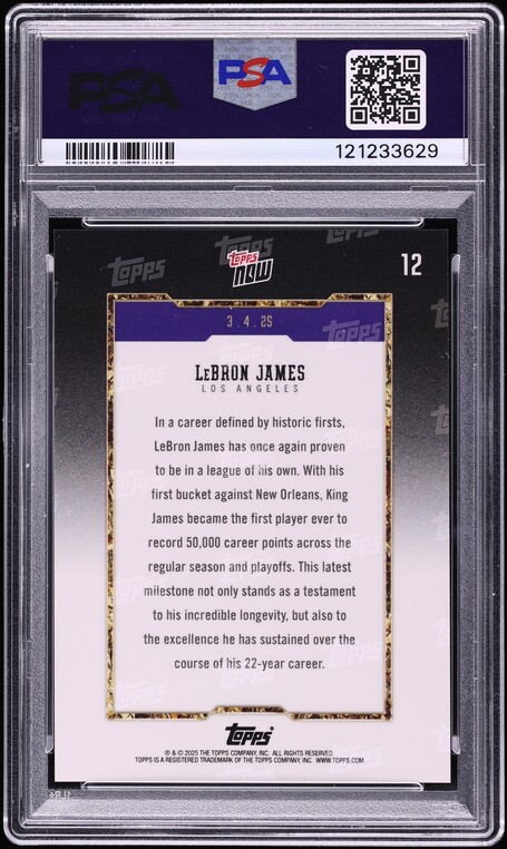2024 Topps Now LeBron James #12 PSA 10 GEM MINT