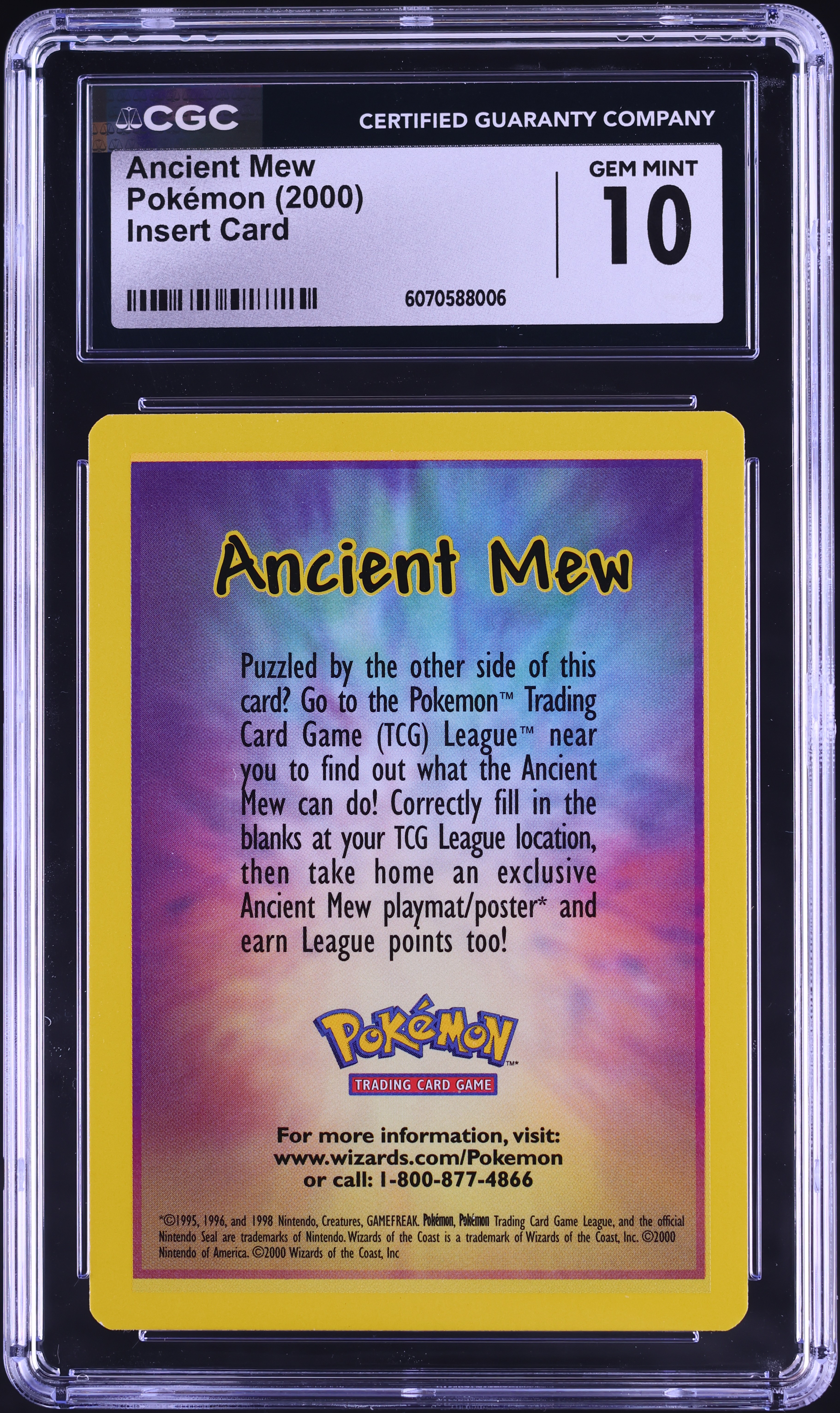 2000 Pokemon Insert Card Ancient Mew CGC 10 GEM MINT on Fanatics
