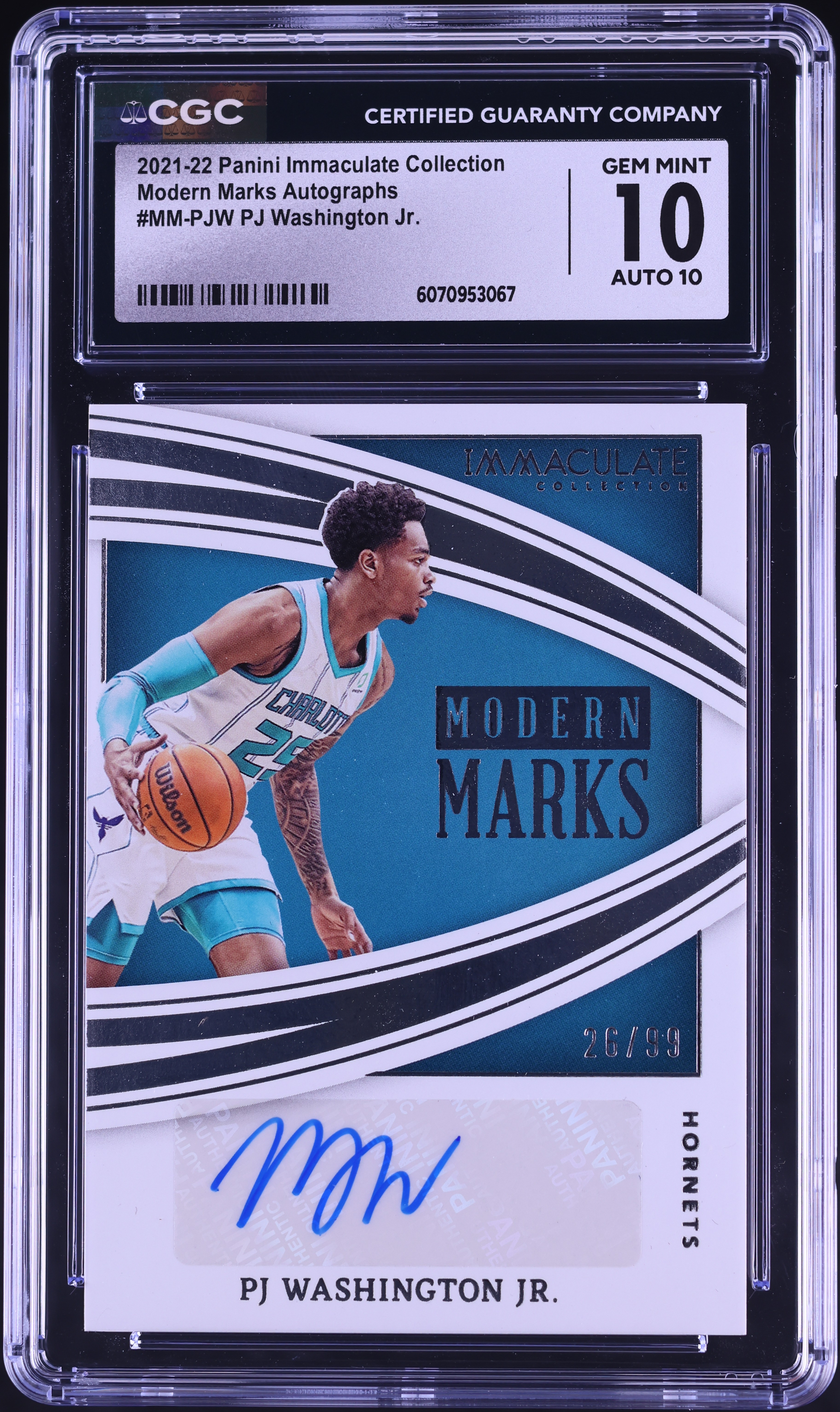 2021 Immaculate Collection Modern Marks PJ Washington Jr. AUTO /99 
