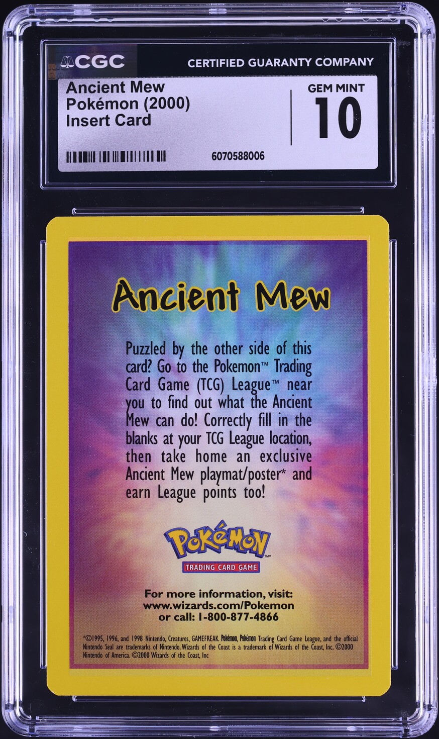 2000 Pokemon Insert Card Ancient Mew CGC 10 GEM MINT on Fanatics Collect 2000 Pokemon Insert Card Ancient Mew CGC 10 GEM MINT on Fanatics Collect