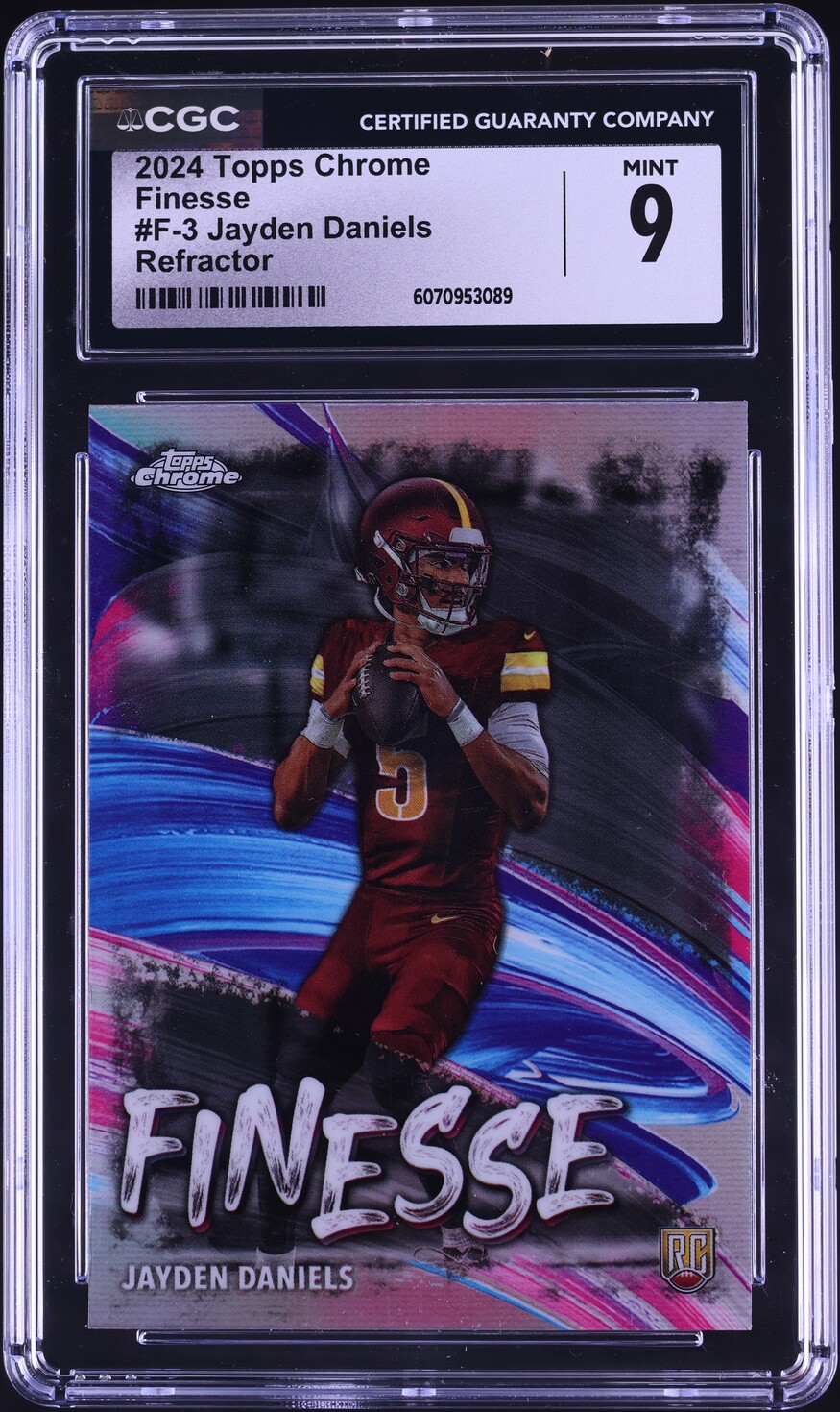 2024 Topps Chrome Finesse Refractor Jayden Daniels ROOKIE #F-3 CGC 9 MINT