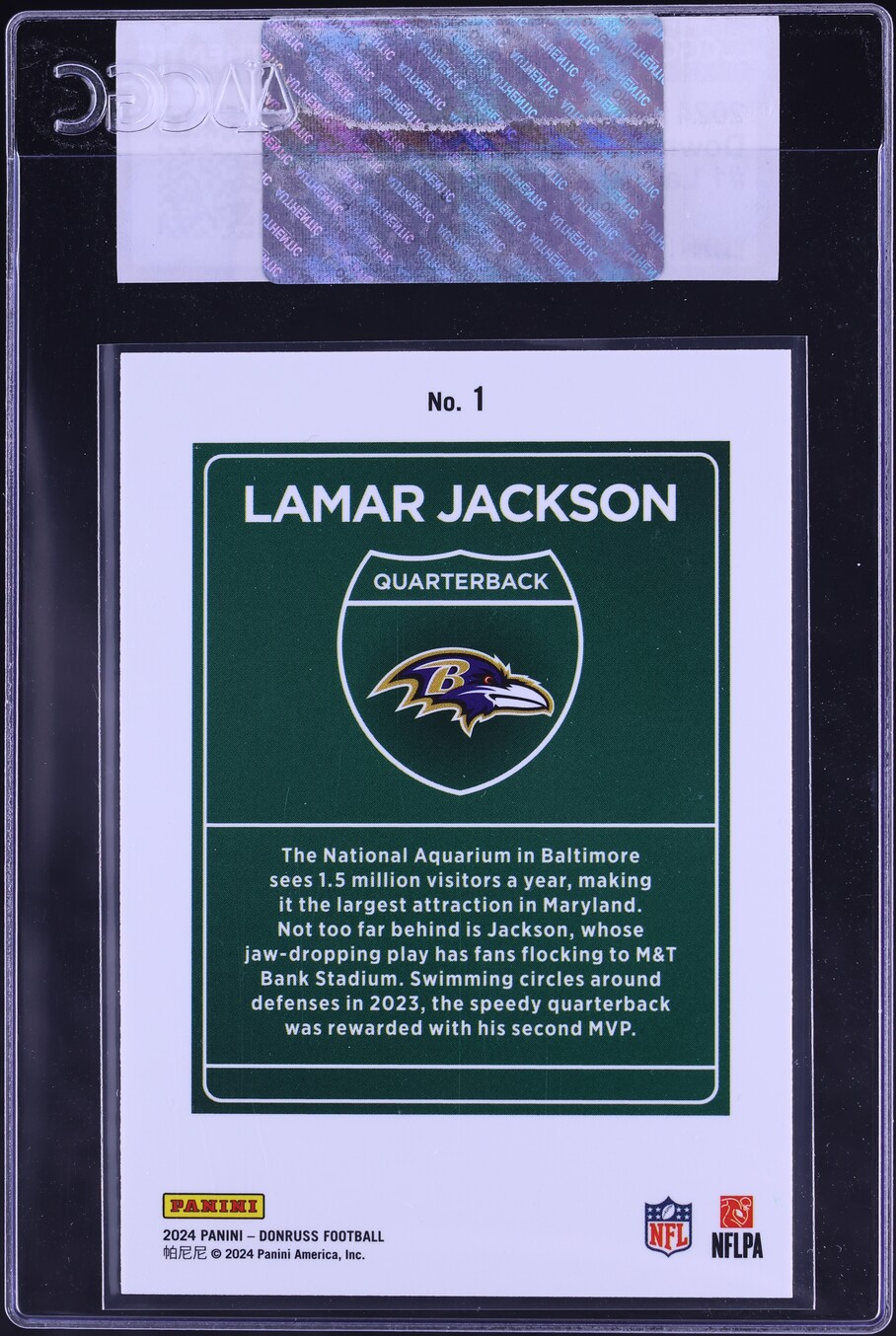 2024 Donruss Downtown Lamar Jackson #1 CGC AUTH