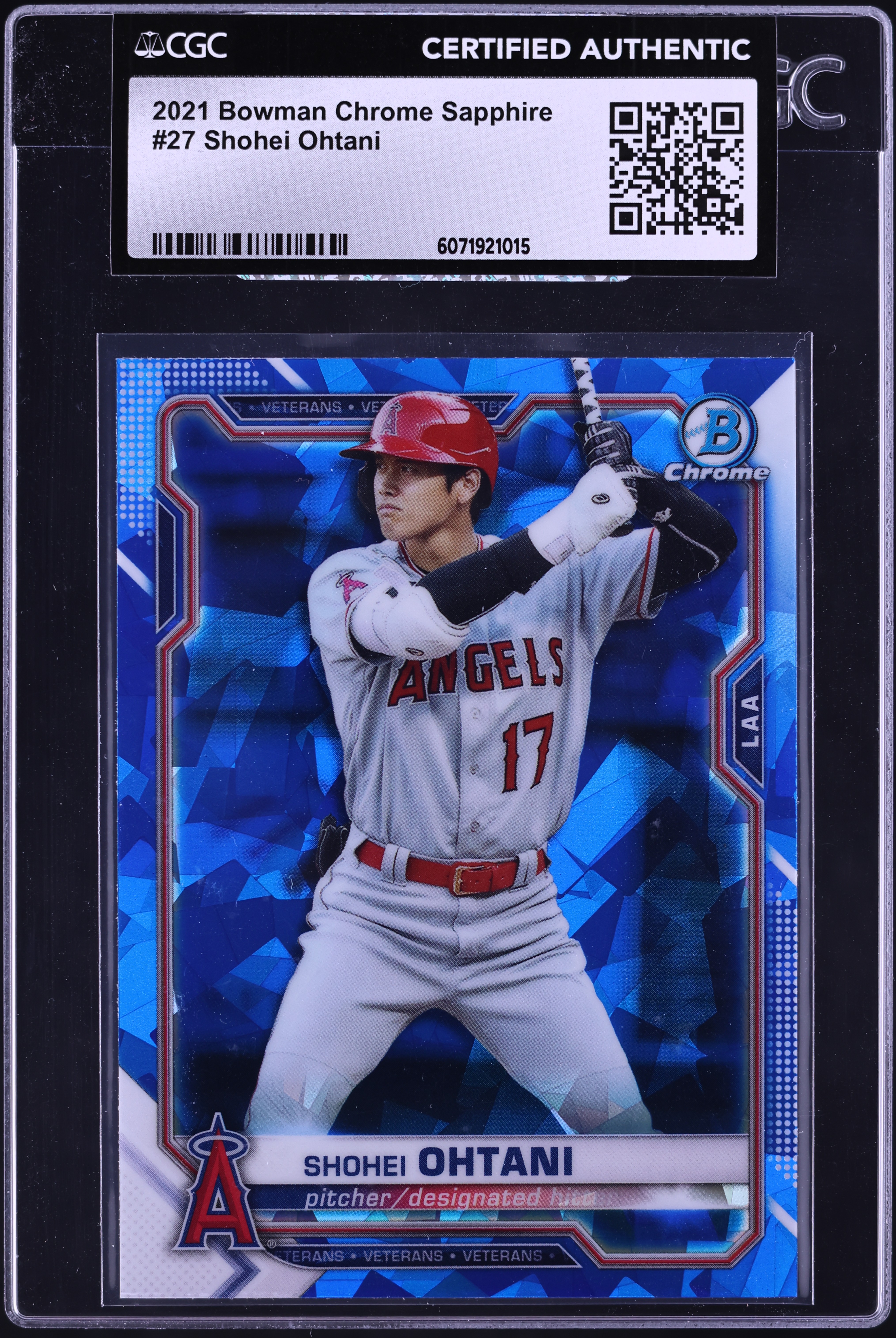 2021 Bowman Chrome Sapphire Shohei Ohtani #27 CGC AUTH on Fanatics