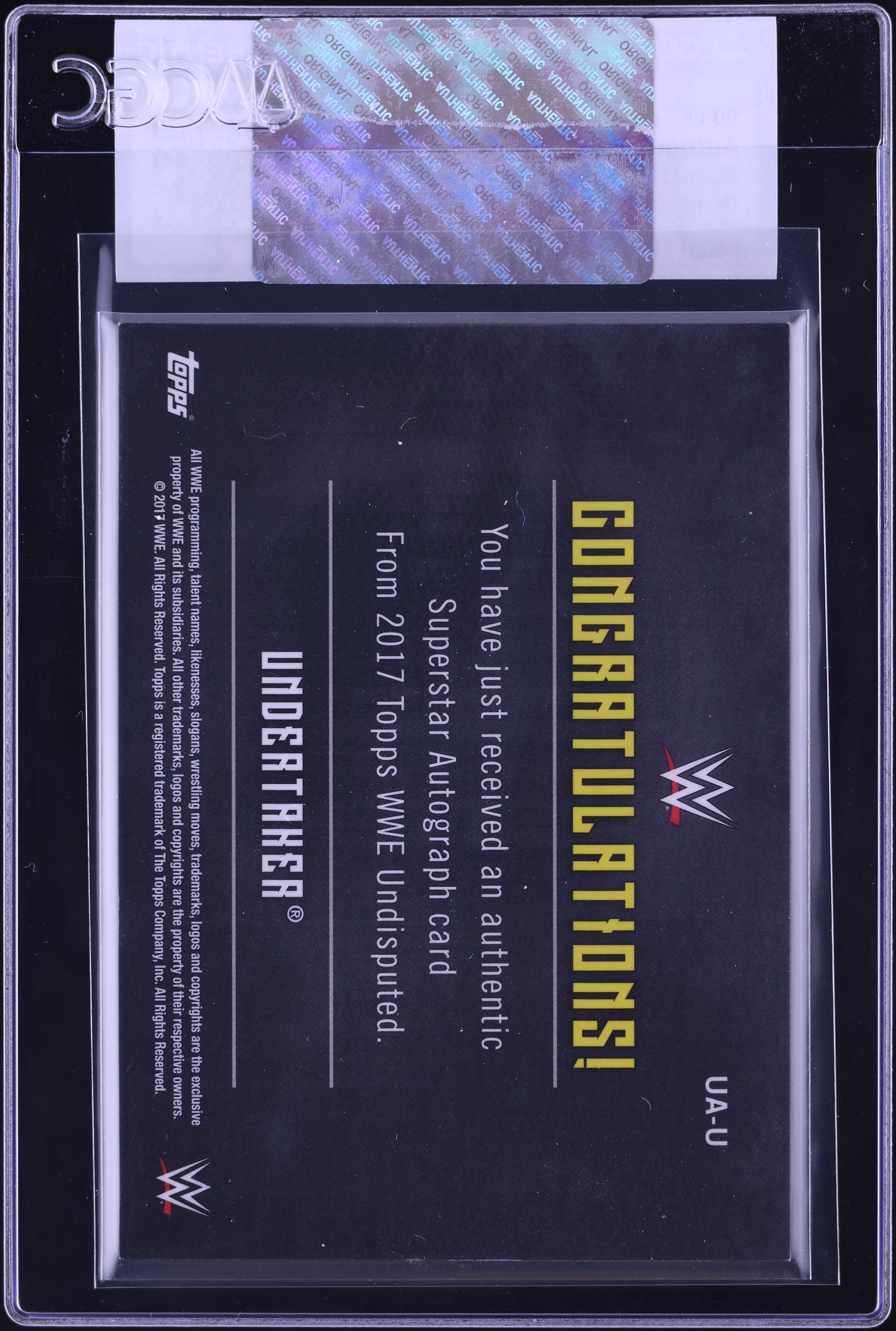 2017 Topps WWE Undisputed Gold Undertaker AUTO /10 #UA-U CGC AUTH 