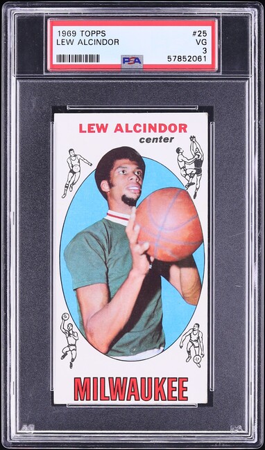 1969 Topps Basketball Lew Alcindor ROOKIE #25 PSA 3 VG