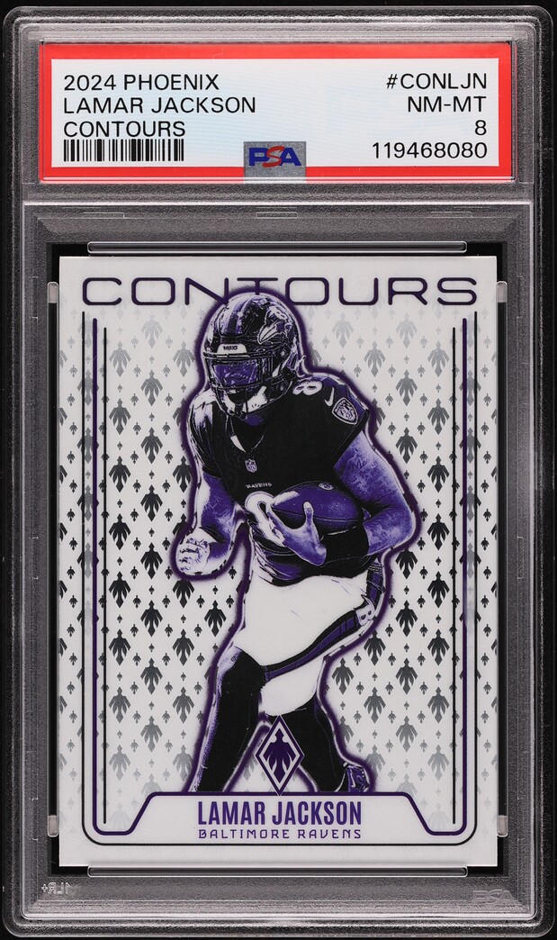 2024 Panini Phoenix Contours Lamar Jackson #CONLJN PSA 8 NM-MT