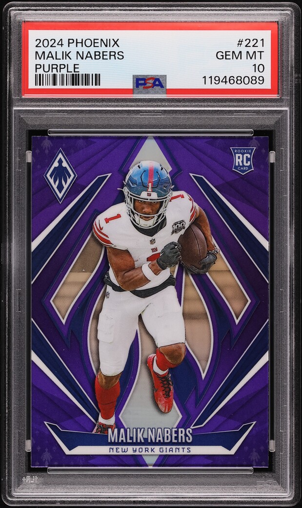 2024 Panini Phoenix Purple Malik Nabers ROOKIE #221 PSA 10 GEM MINT