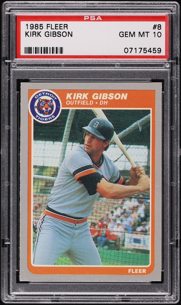 1985 Fleer Kirk Gibson #8 PSA 10 GEM MINT