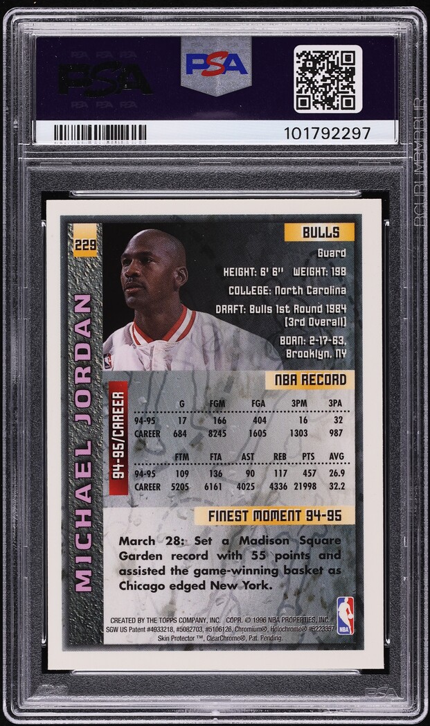 1995 Finest Basketball Michael Jordan #229 PSA 9 MINT