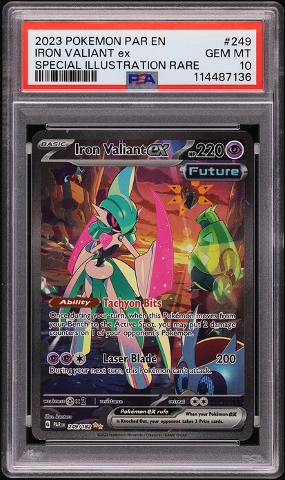 2023 Pokemon Scarlet & Violet Paradox Rift SIR Iron Valiant ex #249 PSA 10 GEM