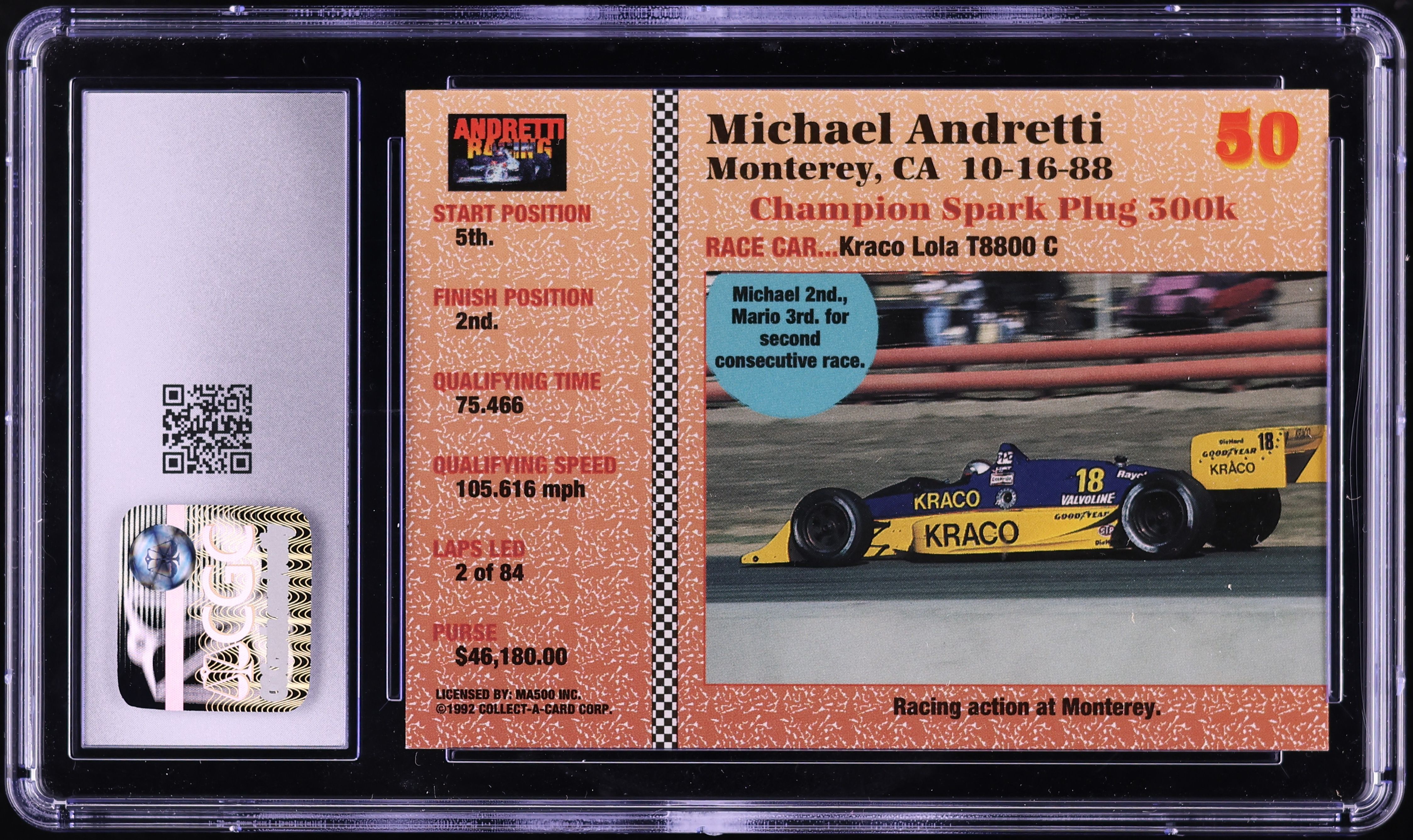 1992 Andretti Racing Cards
