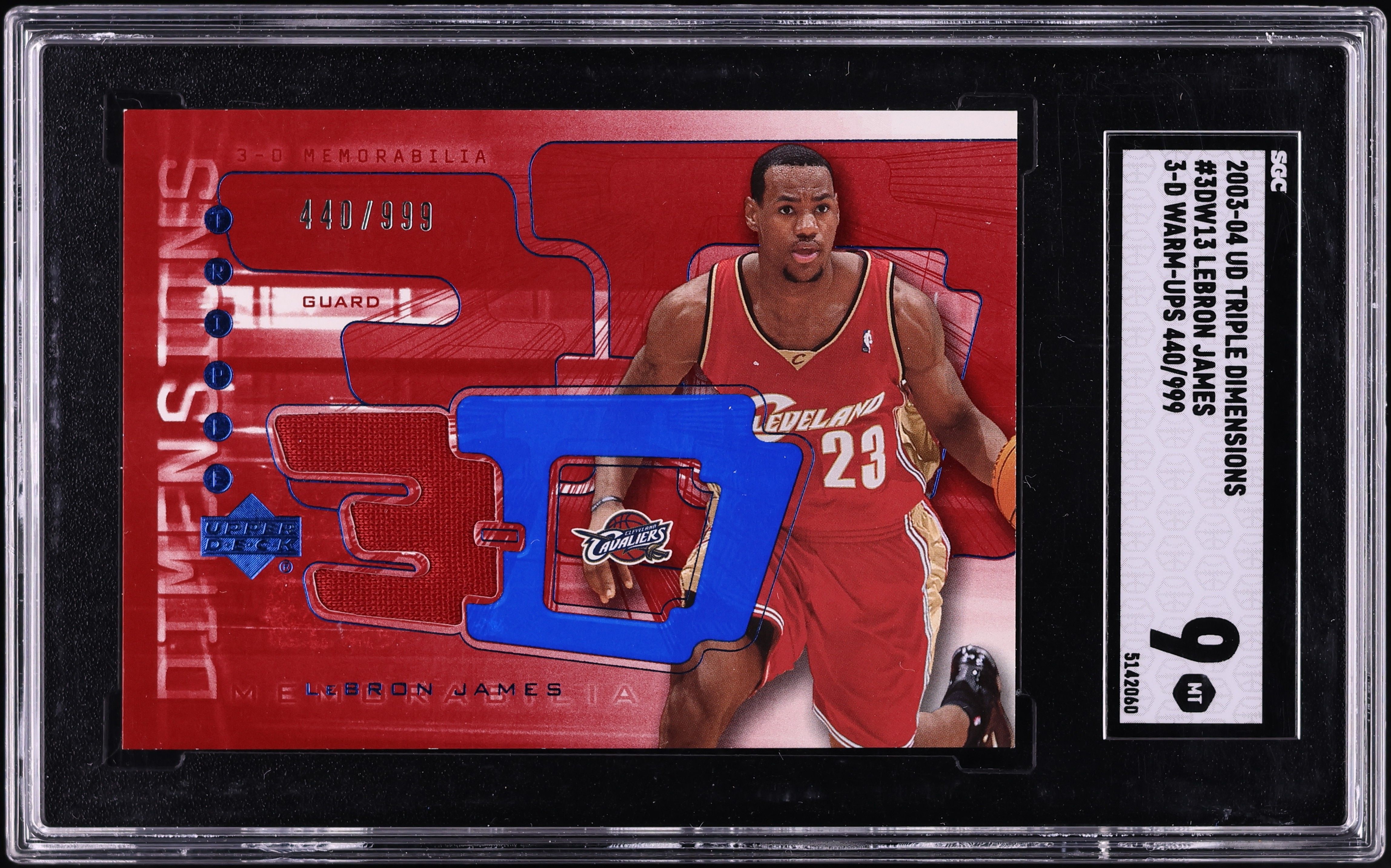 2003 Upper Deck Triple Dimensions 3-D Warm-Ups LeBron James ROOKIE