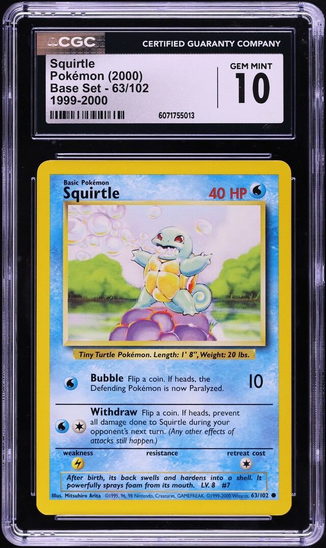 squirtle pokemon card base set Credit Card Skin Squirtle (132)