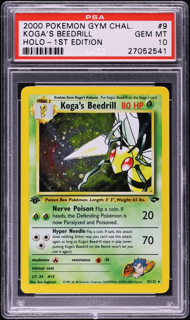 2000 Pokemon Gym Challenge 1st Edition Holo Koga's Beedrill #9 PSA 10 GEM MINT