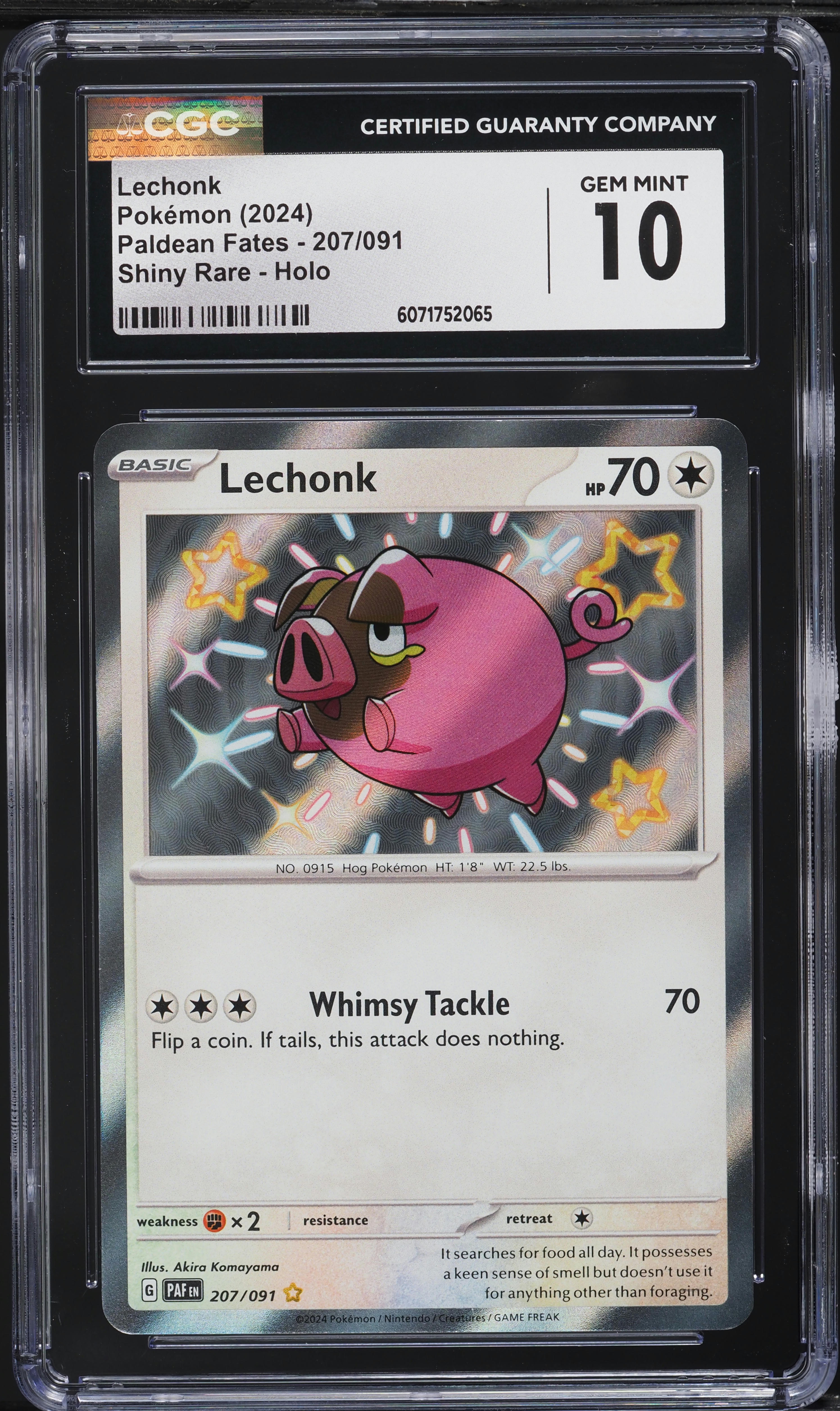 2024 Pokemon SV Paldean Fates Holo Shiny Lechonk #207 CGC 10 GEM MINT on  Fanatics Collect