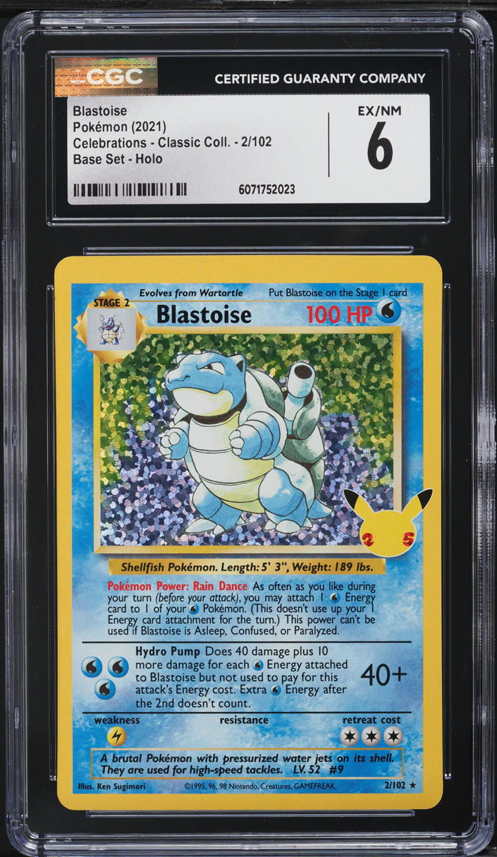 2021 Pokemon Sword & Shield Celebrations Classic Holo Blastoise #2 CGC 6 EXMT