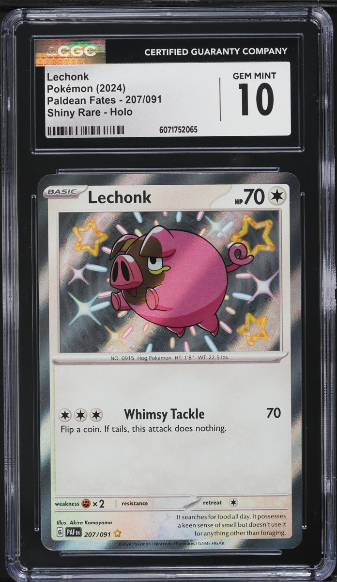 2024 Pokemon SV Paldean Fates Holo Shiny Lechonk #207 CGC 10 GEM MINT on  Fanatics Collect