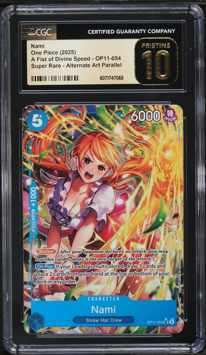 2025 One Piece A Fist of Divine Speed Alt Art Parallel Nami CGC 10
