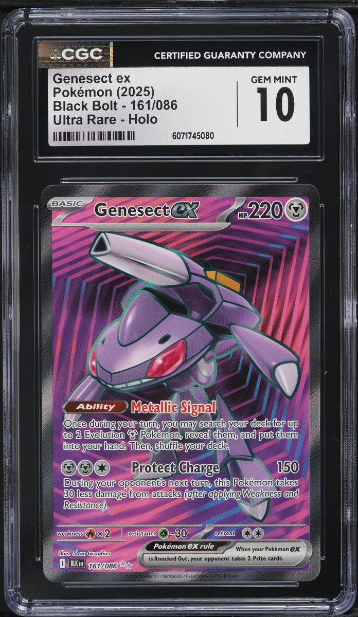 2025 Pokemon SV Black Bolt Full Art Genesect ex #161 CGC 10 GEM
