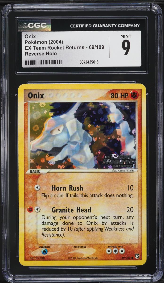 onix pokemon card holographic Pokmon Onix Reverse Holo 61/108 XY Evolutions - CGC 10 PRISTINE