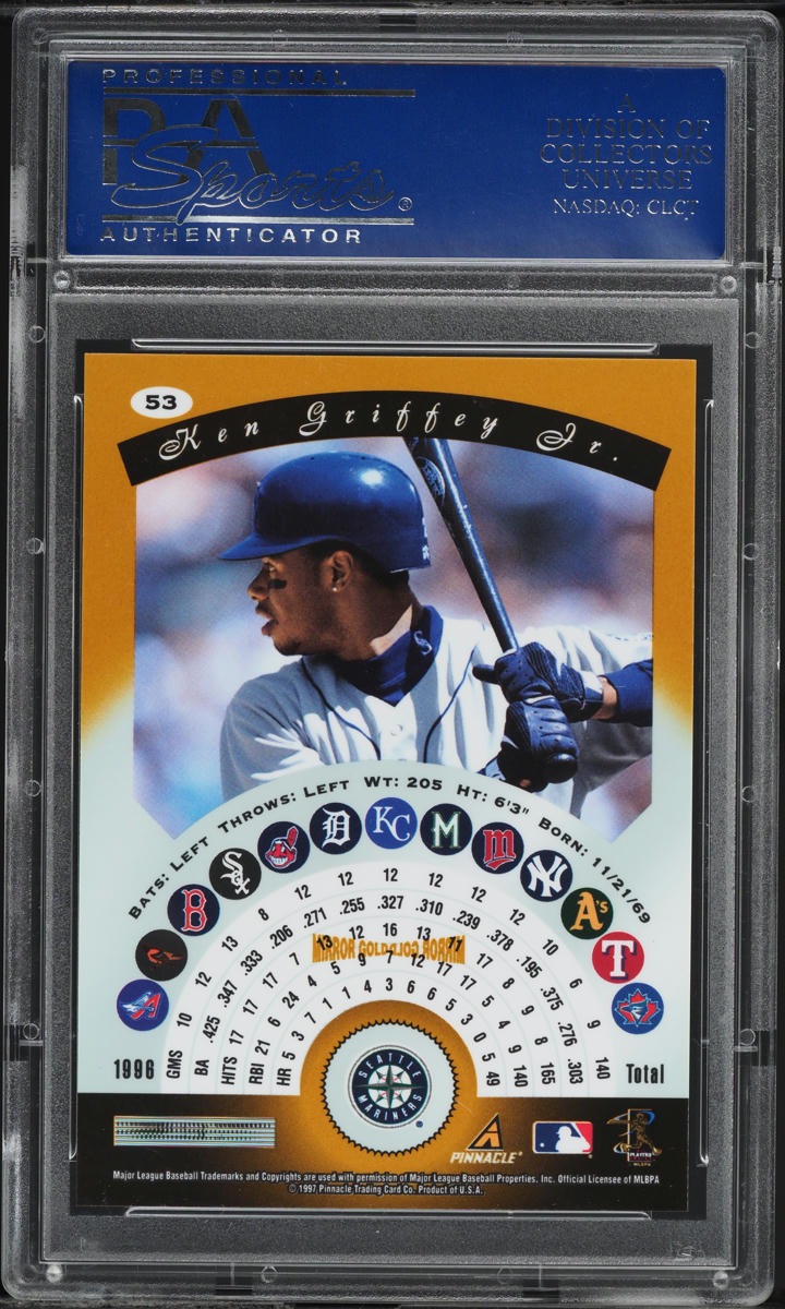 1997 Pinnacle Certified Mirror Gold Ken Griffey Jr. #53 PSA 9 MINT